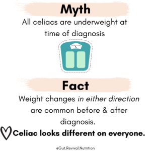 It’s about time we bust this myth about weight in untreated celiac.