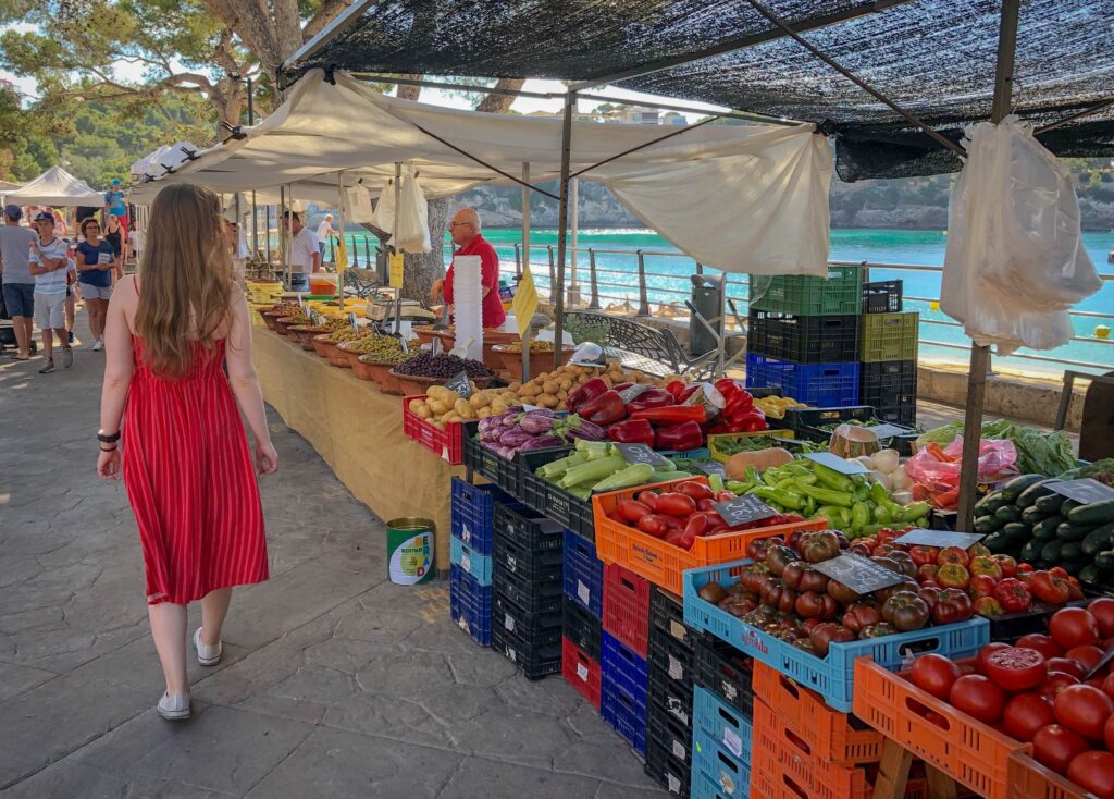 Woman at a farmers market