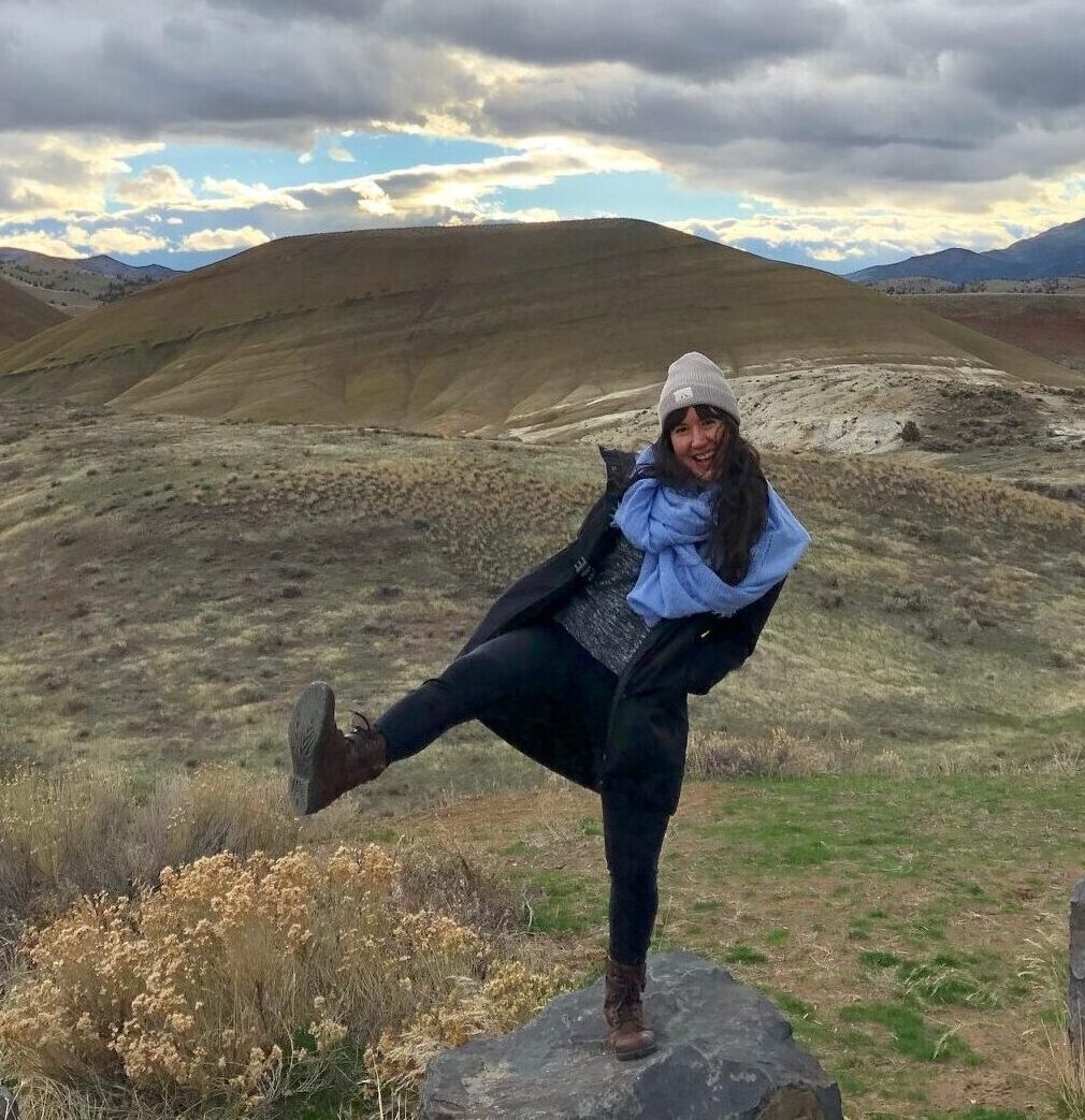 Balancing on a rock